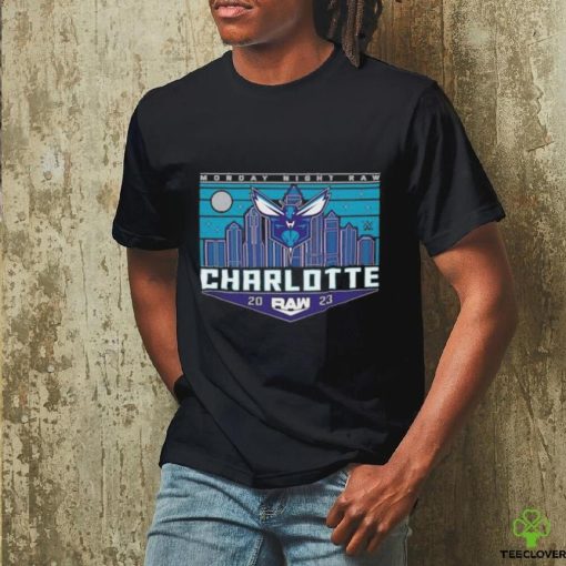 Official monday Night RAW x Charlotte Hornets T Shirt