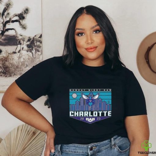 Official monday Night RAW x Charlotte Hornets T Shirt