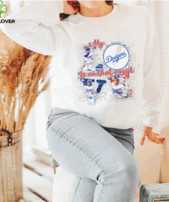 Official my love is on that count Los Angeles Dodgers team signatures shirt