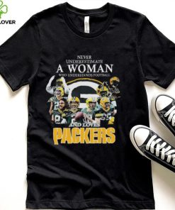 Official never underestimate a woman who understands football and loves Packers signatures 2022 hoodie, sweater, longsleeve, shirt v-neck, t-shirt