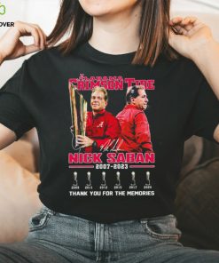Official nick Saban Thanks Coach Of Alabama Crimson Tide 2007 2023 Signature Shirt