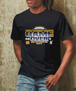 Official notre Dame Fighting Irish vs. Navy Midshipmen 2023 Aer Lingus College Football Classic Score T Shirt