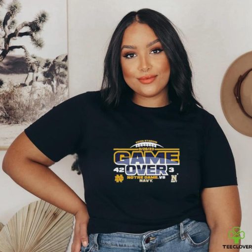 Official notre Dame Fighting Irish vs. Navy Midshipmen 2023 Aer Lingus College Football Classic Score T Shirt