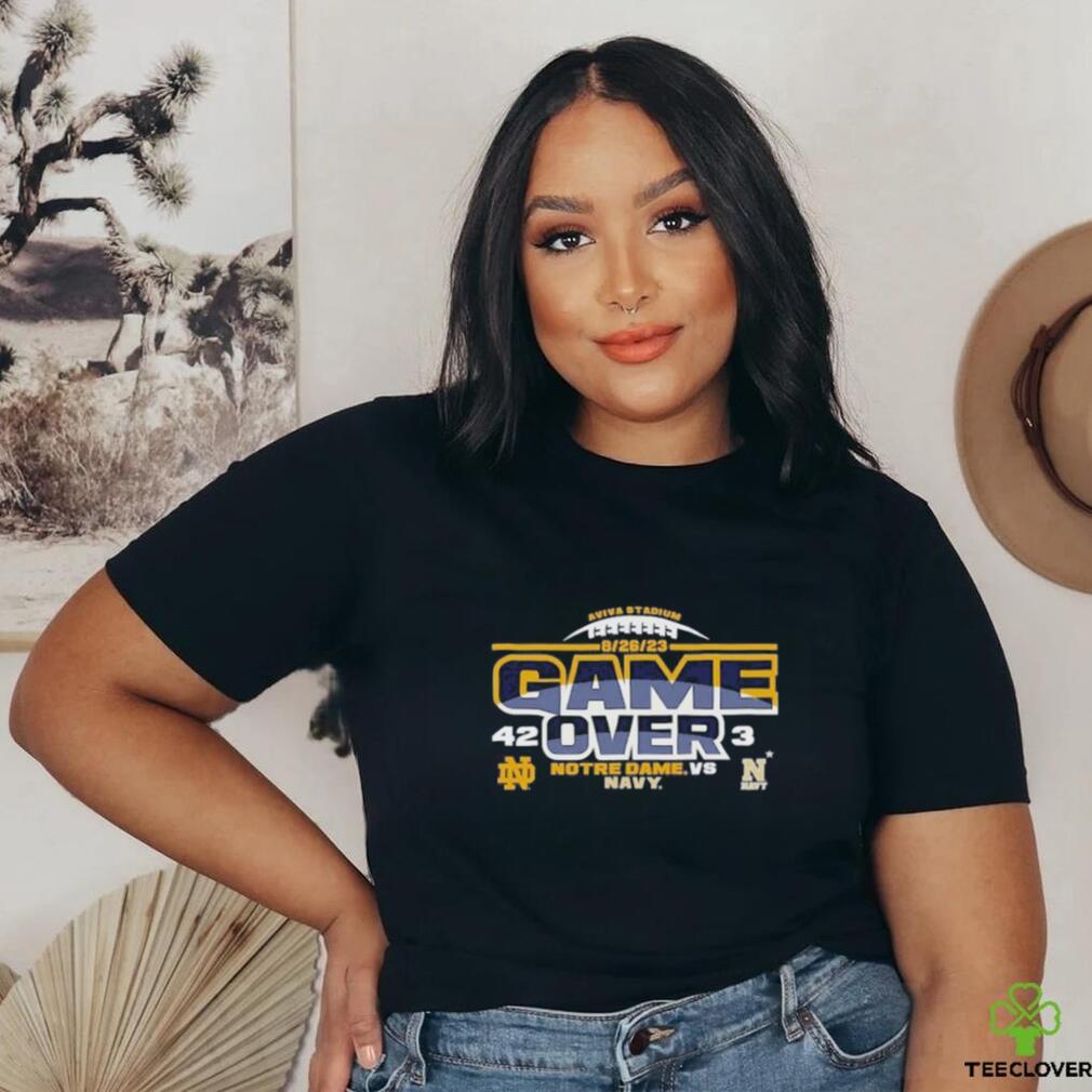 Official notre Dame Fighting Irish vs. Navy Midshipmen 2023 Aer Lingus College Football Classic Score T Shirt Official notre Dame Fighting Irish vs. Navy Midshipmen 2023 Aer Lingus College Football Classic Score T Shirt