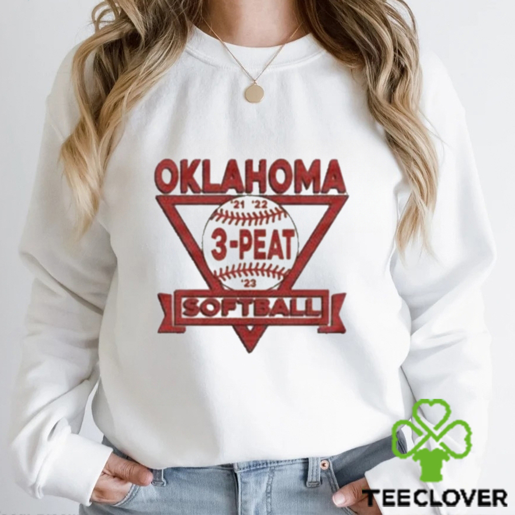 Official oklahoma 3 Peat Vintage Softball T Shirt Official oklahoma 3 Peat Vintage Softball T Shirt