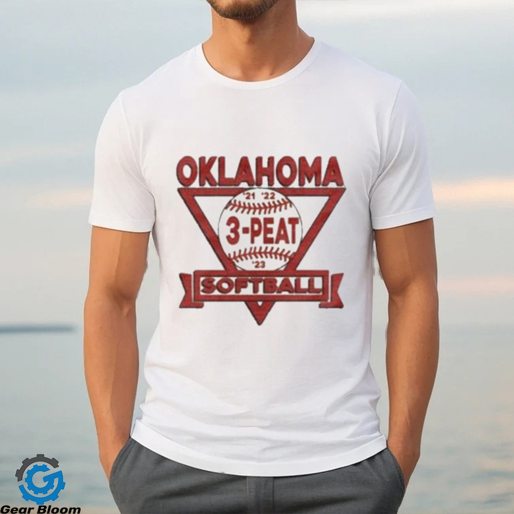 Official oklahoma 3 Peat Vintage Softball T Shirt Official oklahoma 3 Peat Vintage Softball T Shirt
