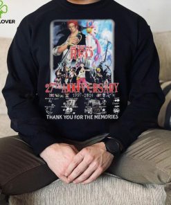 Official one Piece Red 27th Anniversary 1997 2024 thank you for the memories Signatures Shirt