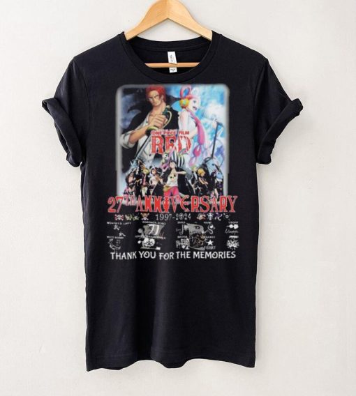 Official one Piece Red 27th Anniversary 1997 2024 thank you for the memories Signatures Shirt