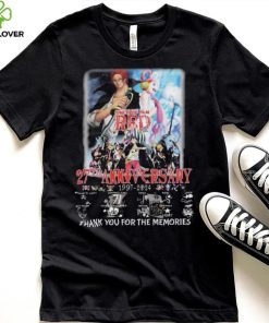 Official one Piece Red 27th Anniversary 1997 2024 thank you for the memories Signatures Shirt