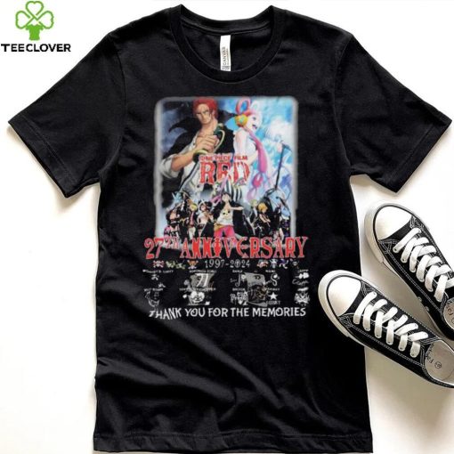 Official one Piece Red 27th Anniversary 1997 2024 thank you for the memories Signatures Shirt