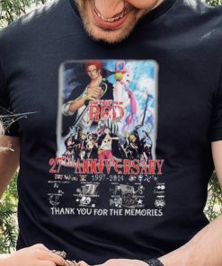 Official one Piece Red 27th Anniversary 1997 2024 thank you for the memories Signatures Shirt