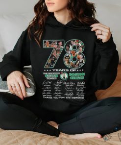 Official original 78 Years Of The Greatest NBA Teams Boston Celtics Thank You For The Memories Signatures Shirt