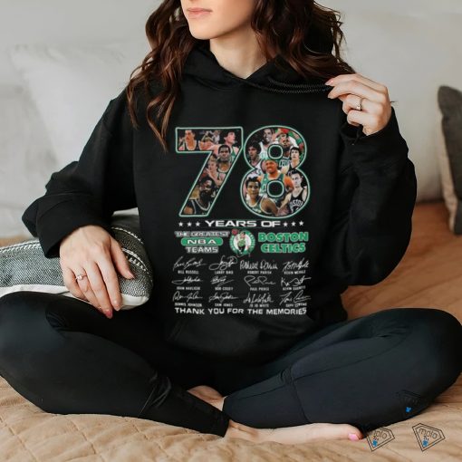 Official original 78 Years Of The Greatest NBA Teams Boston Celtics Thank You For The Memories Signatures Shirt