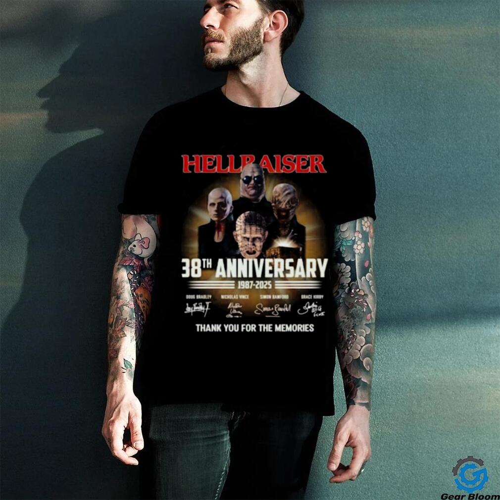Official original Hellraiser 38th Anniversary 1987 2025 Thank You For The Memories Signatures Shirt Official original Hellraiser 38th Anniversary 1987 2025 Thank You For The Memories Signatures Shirt