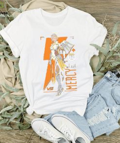 Official overwatch 2 Mercy Maglietta Nera A Carattere Completo T Shirts