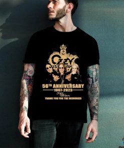 Official ozzy Osbourne 56th Anniversary 1967 – 2023 Signature Thank You For The Memories T Shirt