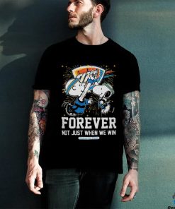 Official peanuts Snoopy x Charlie Brown High Five Oklahoma City Thunder Forever Not Just When We Win 2024 Shirt