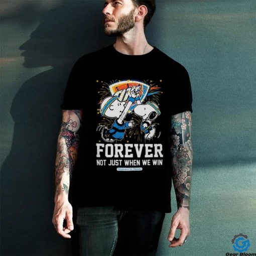 Official peanuts Snoopy x Charlie Brown High Five Oklahoma City Thunder Forever Not Just When We Win 2024 Shirt