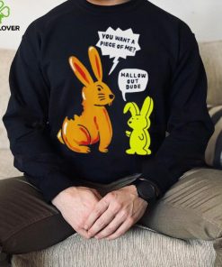 Official rabbit you want a piece of me mallow out dude shirt