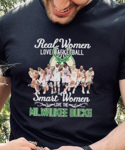 Official real women love basketball smart women love the milwaukee bucks 2023 shirt