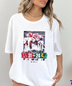 Official rutgers Scarlet Knights Defeated Miami Hurricane 31 24 To Win The 2023 Pinstripe Bowl Champions NCAA College Football Shirt 1 Official rutgers Scarlet Knights Defeated Miami Hurricane 31 24 To Win The 2023 Pinstripe Bowl Champions NCAA College Football Shirt