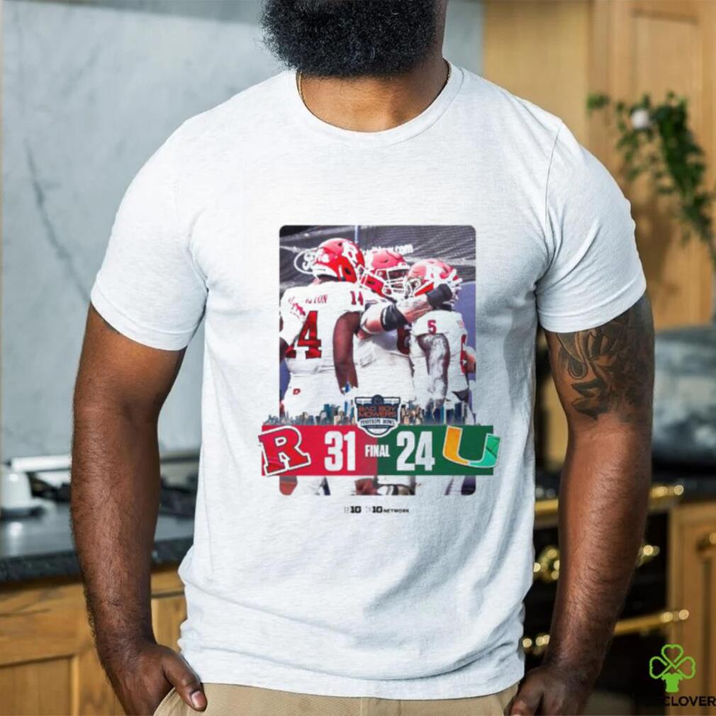 Official rutgers Scarlet Knights Defeated Miami Hurricane 31 24 To Win The 2023 Pinstripe Bowl Champions NCAA College Football Shirt Official rutgers Scarlet Knights Defeated Miami Hurricane 31 24 To Win The 2023 Pinstripe Bowl Champions NCAA College Football Shirt