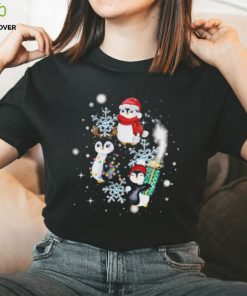 Official santa Penguin Diamond Snow Flower Christmas T Shirt