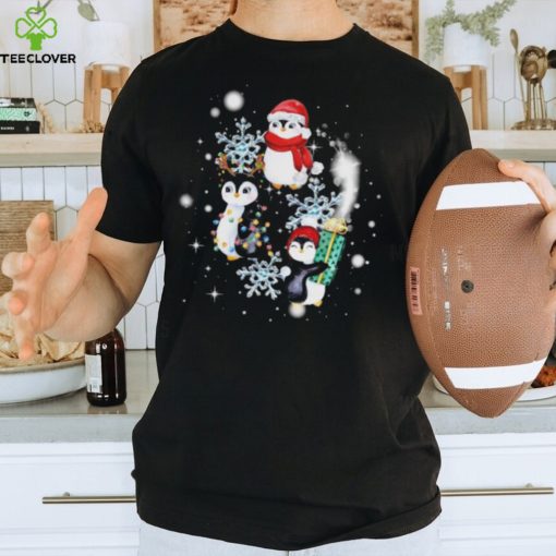 Official santa Penguin Diamond Snow Flower Christmas T Shirt