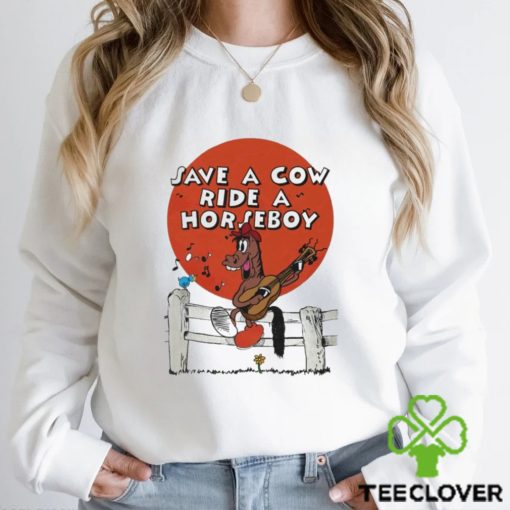 Official save a cow ride a horseboy shirt