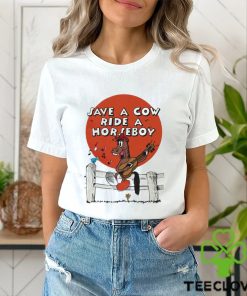 Official save a cow ride a horseboy shirt