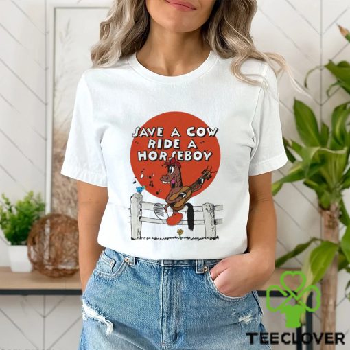 Official save a cow ride a horseboy shirt