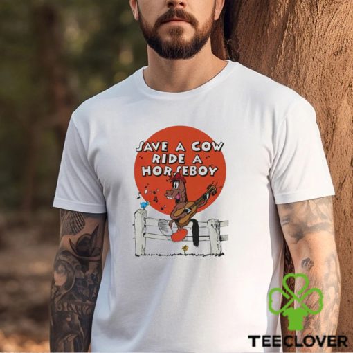 Official save a cow ride a horseboy shirt