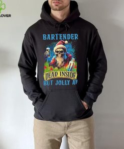 Official skeleton santa bartender dead inside but jolly af shirt