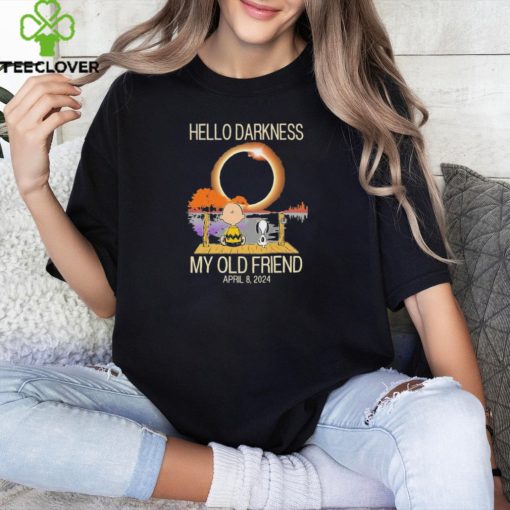 Official snoopy And Charlie Brown Hello Darkness My Old Friends Solar Eclipse April 8, 2024 Shirt