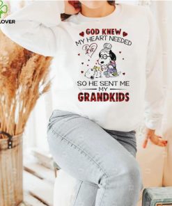 Official snoopy And Friends God Knew My Heart Needed So He Sent Me My Grandkids T hoodie, sweater, longsleeve, shirt v-neck, t-shirt