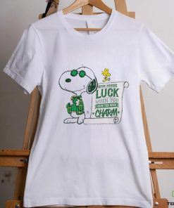 Official snoopy And Woodstock Who Needs Lucky Charm St Patrick’s Day Shirt