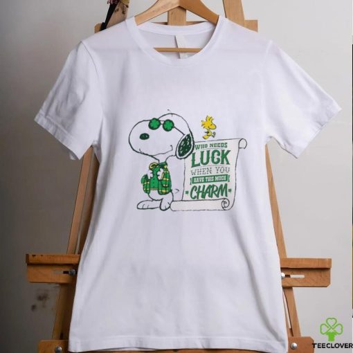 Official snoopy And Woodstock Who Needs Lucky Charm St Patrick’s Day Shirt