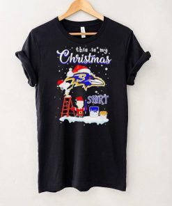 Official snoopy and Charlie Brown NFL Baltimore Ravens This Is My Christmas T Shirt