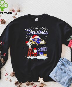 Official snoopy and Charlie Brown NFL Baltimore Ravens This Is My Christmas T Shirt