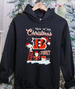 Official snoopy and Charlie Brown NFL Cincinnati Bengals This Is My Christmas T Shirt