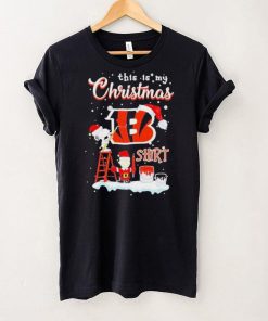 Official snoopy and Charlie Brown NFL Cincinnati Bengals This Is My Christmas T Shirt