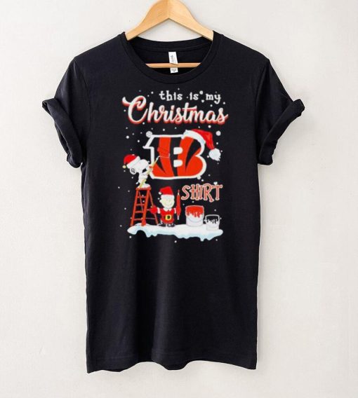 Official snoopy and Charlie Brown NFL Cincinnati Bengals This Is My Christmas T Shirt