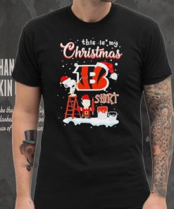 Official snoopy and Charlie Brown NFL Cincinnati Bengals This Is My Christmas T Shirt