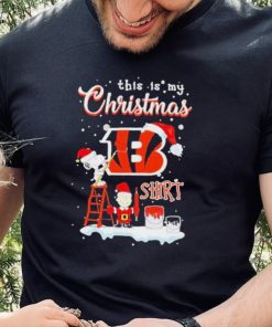 Official snoopy and Charlie Brown NFL Cincinnati Bengals This Is My Christmas T Shirt