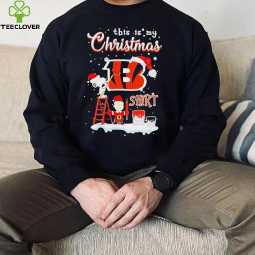 Official snoopy and Charlie Brown NFL Cincinnati Bengals This Is My Christmas T Shirt