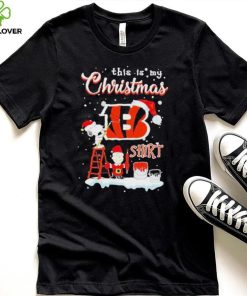 Official snoopy and Charlie Brown NFL Cincinnati Bengals This Is My Christmas T Shirt