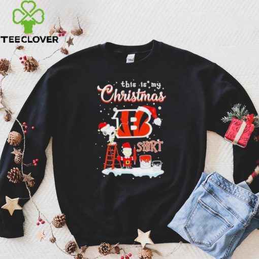 Official snoopy and Charlie Brown NFL Cincinnati Bengals This Is My Christmas T Shirt