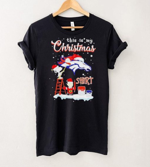 Official snoopy and Charlie Brown NFL Denver Broncos This Is My Christmas T Shirt