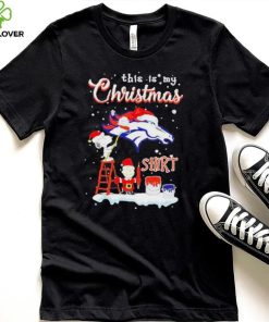 Official snoopy and Charlie Brown NFL Denver Broncos This Is My Christmas T Shirt