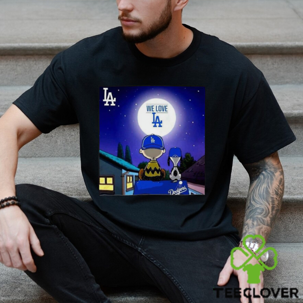 Official snoopy and Woodstock We love Los Angeles Dodgers